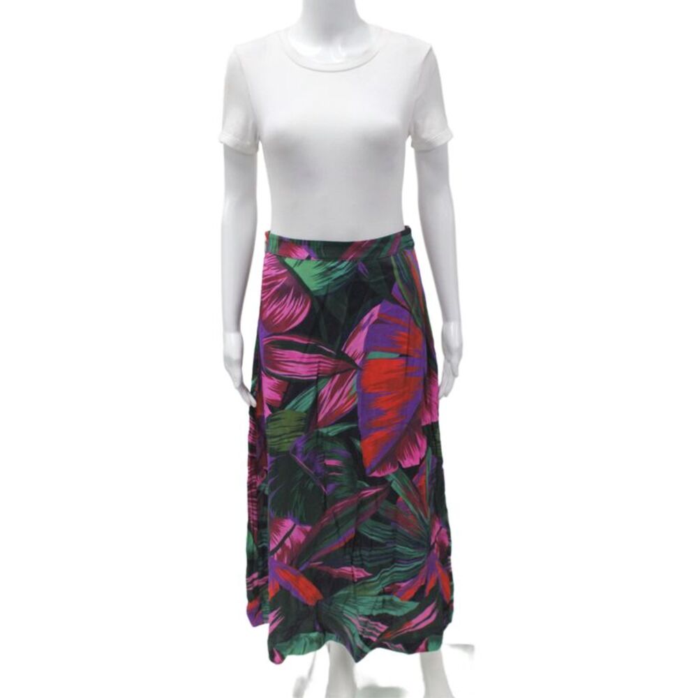 Farm Rio Womens Maxi Skirt Multicolor Floral Viscose Tropical Zip Long Size S